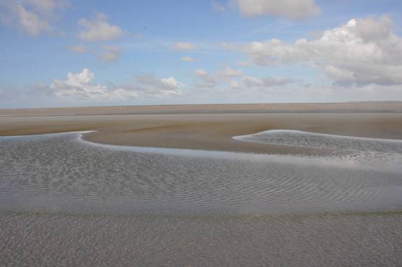 A bela Praia da Princesa na maré baixa, na região de Algodoal - PA